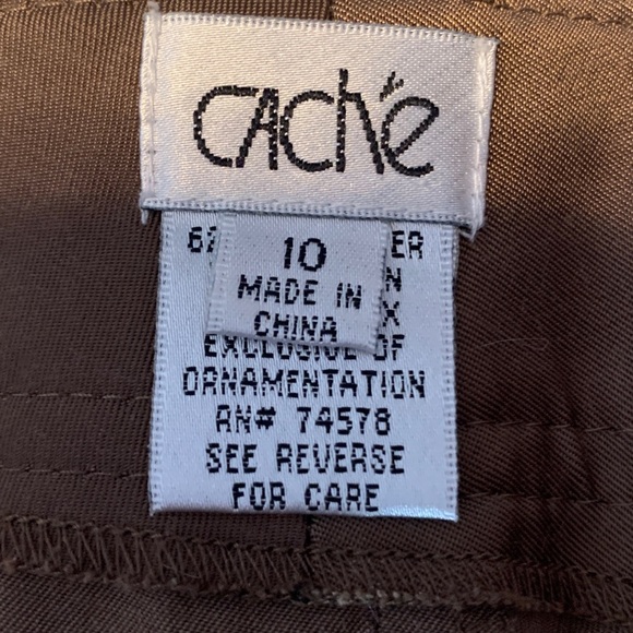 Caché size 10 brown cargo capris satin canvas brass hardware vintage Y2k - Picture 7 of 10